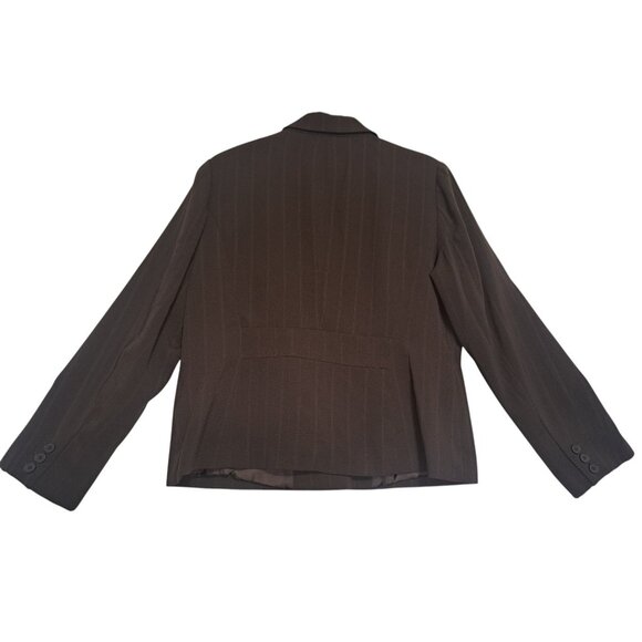 Chadwicks Womens Brown Pinstripe Blazer 16 AFC Polyester/Rayon Blend - Picture 6 of 12